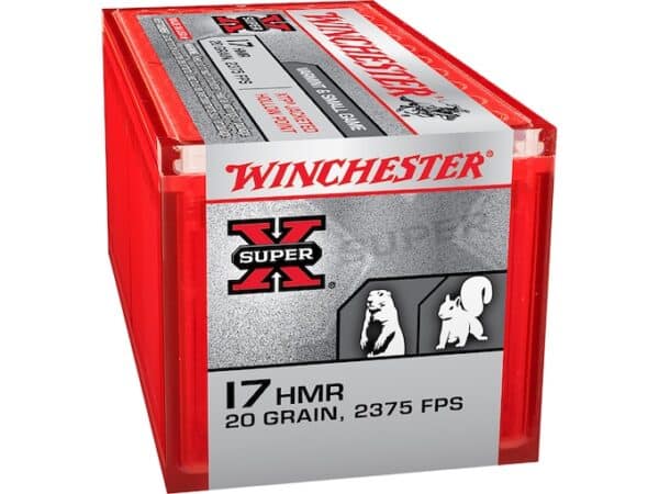 Winchester Super-X Ammunition 17 Hornady Magnum Rimfire (HMR) 20 Grain XTP Jacketed Hollow Point For Sale