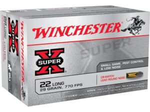 Winchester Super-X Ammunition 22 Long 29 Grain CB Match Box of 50 For Sale