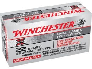 Winchester Super-X Ammunition 22 Short 29 Grain Plated Lead Round Nose For Sale