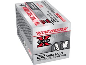 Winchester Super-X Ammunition 22 Winchester Magnum Rimfire (WMR) 40 Grain Full Metal Jacket For Sale