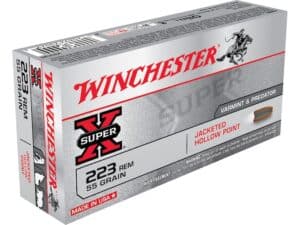 Winchester Super-X Ammunition 223 Remington 55 Grain Jacketed Hollow Point Boat Tail For Sale