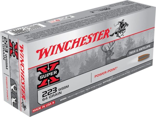 Winchester Super-X Ammunition 223 Winchester Super Short Magnum (WSSM) 64 Grain Power-Point For Sale