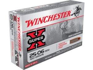 Winchester Super-X Ammunition 25-06 Remington 120 Grain Positive Expanding Point Box of 20 For Sale