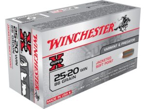 Winchester Super-X Ammunition 25-20 WCF 86 Grain Soft Point Box of 50 For Sale