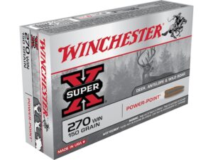 Winchester Super-X Ammunition 270 Winchester 150 Grain Power-Point Box of 20 For Sale