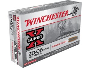 Winchester Super-X Ammunition 30-06 Springfield 165 Grain Power-Point Box of 20 For Sale