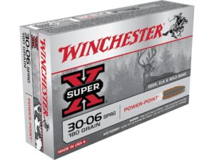 Winchester Super-X Ammunition 30-06 Springfield 180 Grain Power-Point Box of 20 For Sale