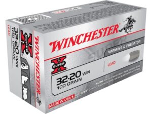 Winchester Super-X Ammunition 32-20 WCF 100 Grain Lead Flat Nose For Sale