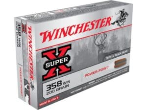 Winchester Super-X Ammunition 358 Winchester 200 Grain Power-Point Box of 20 For Sale