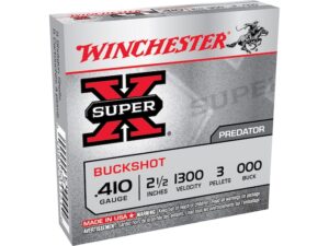 Winchester Super-X Ammunition 410 Bore 2-1/2" 000 Buckshot 3 Pellets Box of 5