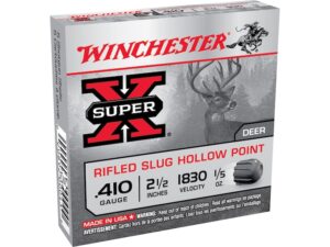 Winchester Super-X Ammunition 410 Bore 2-1/2" 1/5 oz Rifled Slug Box of 5 For Sale