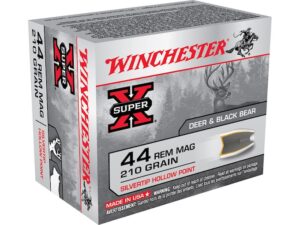 Winchester Super-X Ammunition 44 Remington Magnum 210 Grain Silvertip Hollow Point Box of 20 For Sale