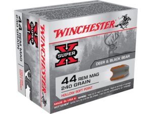 Winchester Super-X Ammunition 44 Remington Magnum 240 Grain Hollow Soft Point Box of 20 For Sale