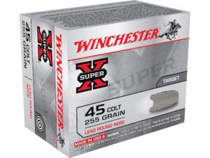 Winchester Super-X Ammunition 45 Colt (Long Colt) 255 Grain Lead Round Nose For Sale