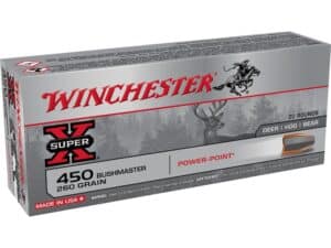 Winchester Super-X Ammunition 450 Bushmaster 260 Grain Power-Point Box of 20 For Sale
