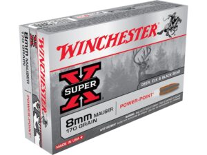 Winchester Super-X Ammunition 8x57mm JS Mauser (8mm Mauser) 170 Grain Power-Point Box of 20 For Sale
