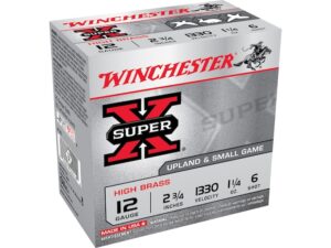 Winchester Super-X High Brass Ammunition 12 Gauge 2-3/4" 1-1/4 oz #6 Shot Box of 25 For Sale
