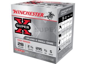 Winchester Super-X High Brass Ammunition 28 Gauge 2-3/4" 3/4 oz #5 Shot Box of 25 For Sale