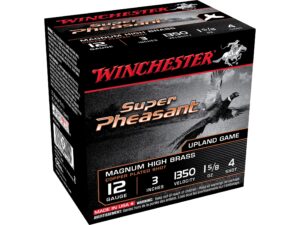 500 Rounds of Winchester Super-X Pheasant Ammunition 12 Gauge 3″ 1-5/8 oz #4 Shot Box of 25 For Sale