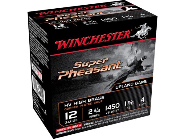 500 Rounds of Winchester Super-X Super Pheasant Ammunition 12 Gauge 2-3/4″ 1-3/8 oz #4 Copper Plated Shot Box of 25 For Sale