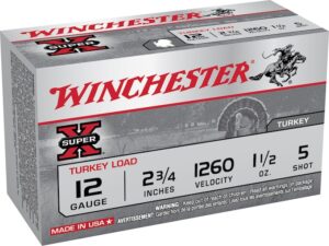 Winchester Super-X Turkey Ammunition 12 Gauge 2-3/4" 1-1/2 oz #5 Copper Plated Shot Box of 10 For Sale