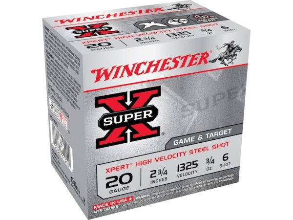 Winchester Super-X Xpert Game and Target Ammunition 20 Gauge 2-3/4" 3/4 oz Non-Toxic Steel Shot For Sale