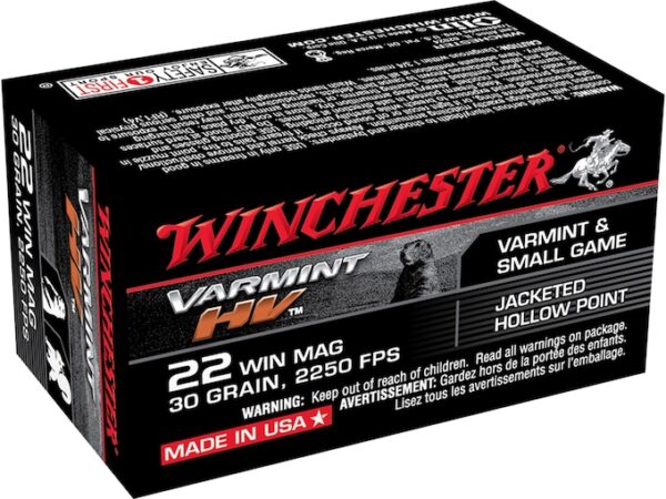 Winchester Supreme Ammunition 22 Winchester Magnum Rimfire (WMR) 30 Grain Jacketed Hollow Point For Sale