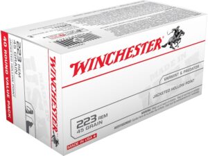 Winchester USA Ammunition 223 Remington 45 Grain Jacketed Hollow Point Box of 40 For Sale