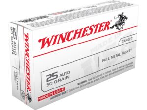 Winchester USA Ammunition 25 ACP 50 Grain Full Metal Jacket For Sale