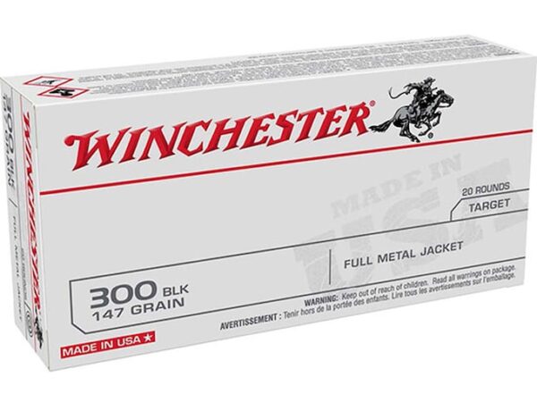 Winchester USA Ammunition 300 AAC Blackout 147 Grain Full Metal Jacket For Sale