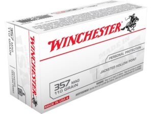 Winchester USA Ammunition 357 Magnum 110 Grain Jacketed Hollow Point Box of 50 For Sale