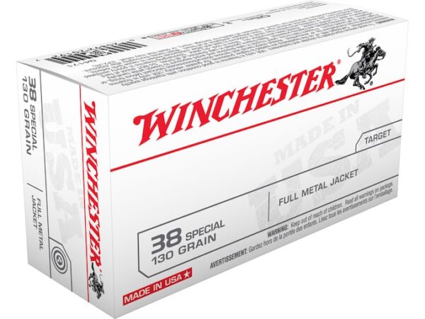Winchester USA Ammunition 38 Special 130 Grain Full Metal Jacket For Sale
