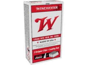 Winchester USA Ammunition 5.56x45mm NATO 55 Grain M193 Full Metal Jacket 10 Round Clips For Sale