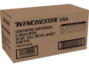 Winchester USA Ammunition 5.56x45mm NATO 55 Grain M193 Full Metal Jacket Value Pack For Sale