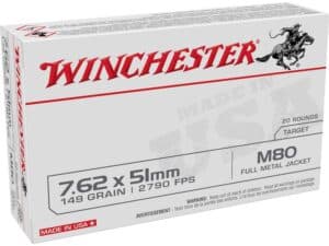 Winchester USA Ammunition 7.62x51mm NATO 149 Grain M80 Full Metal Jacket For Sale