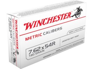 Winchester USA Ammunition 7.62x54mm Rimmed Russian 180 Grain Soft Point For Sale