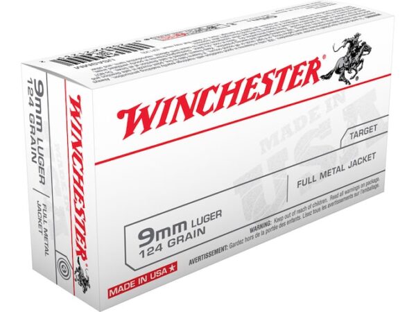 Winchester USA Ammunition 9mm Luger 124 Grain Full Metal Jacket For Sale