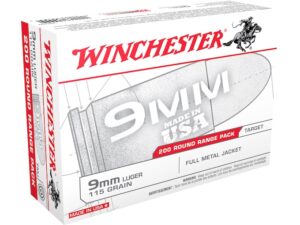 Winchester USA Range Pack Ammunition 9mm Luger 115 Grain Full Metal Jacket For Sale