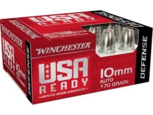 Winchester USA Ready Defense Ammunition 10mm Auto 170 Grain Jacketed Hollow Point Box of 20 For Sale