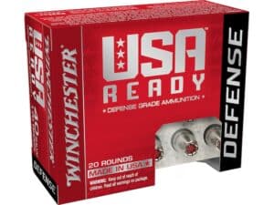 Winchester USA Ready Defense Ammunition 40 S&W 170 Grain Hex-Vent Jacketed Hollow Point Box of 20 For Sale