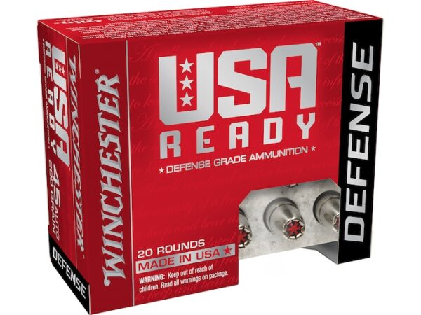 Winchester USA Ready Defense Ammunition 45 ACP 200 Grain Hex-Vent Jacketed Hollow Point Box of 20 For Sale