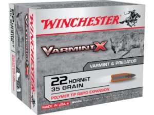 500 Rounds of Winchester Varmint X Ammunition 22 Hornet 35 Grain Polymer Tip Box of 20 For Sale