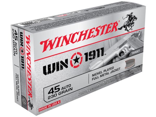 500 Rounds of Winchester Win1911 Ammunition 45 ACP 230 Grain Full Metal Jacket For Sale