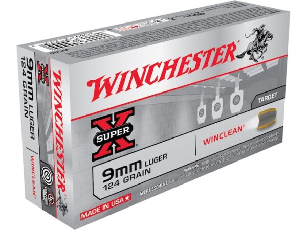 Winchester WinClean Ammunition 9mm Luger 124 Grain Brass Enclosed Base For Sale