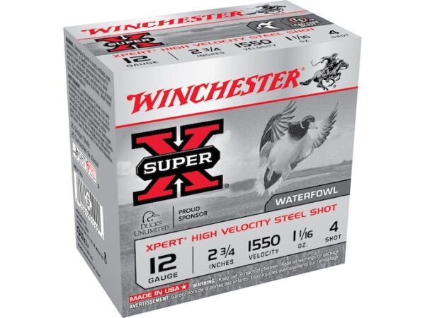 Winchester Xpert High Velocity Ammunition 12 Gauge 2-3/4" 1-1/16 oz #4 Non-Toxic Steel Shot For Sale