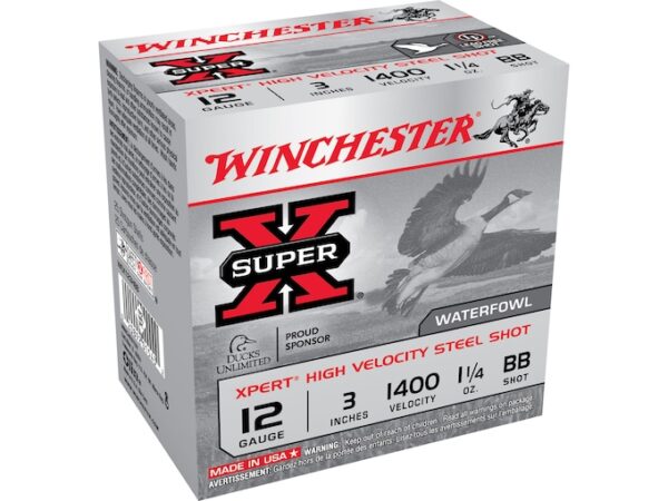 Winchester Xpert High Velocity Ammunition 12 Gauge 3" 1-1/4 oz BB Non-Toxic Plated Steel Shot For Sale
