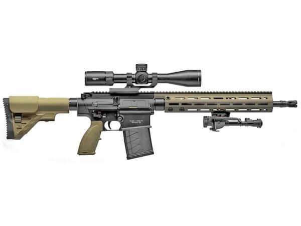 HK MR762A12 LRP III Semi-Automatic Centerfire Rifle 7.62x51mm NATO 16.5" Barrel Black and Flat Dark Earth Pistol Grip With Scope For Sale