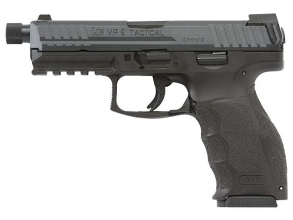 HK VP9 Tactical Pistol 9mm Luger 4.70″ Barrel Threaded Night Sights Polymer Black For Sale