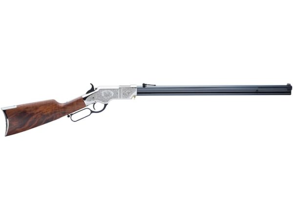 Henry Original Silver Deluxe Engraved Lever Action Centerfire Rifle 44-40 WCF 24.5" Barrel Blued and Walnut Straight Grip For Sale