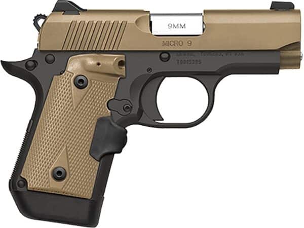 Kimber Micro 9 Desert Tan (LG) Semi-Automatic Pistol 9mm Luger 3.15" Barrel 6-Round Desert Tan For Sale